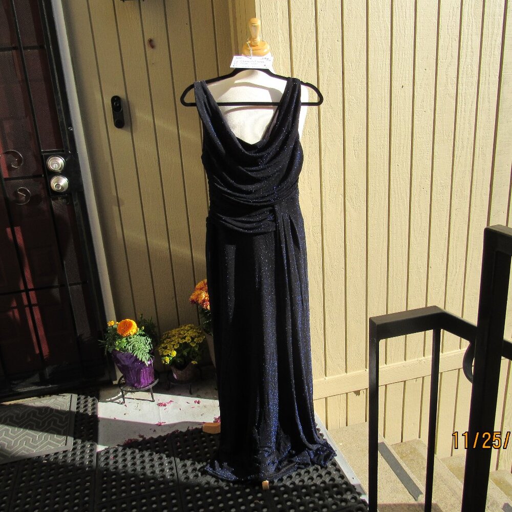 #602  NEW WOMAN'S LONG SPARKLY EVENING DRESS BY DEBUT  (SIZE 6US / 10UK)